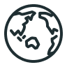 An icon of a globe showing service coverage