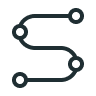 A string of data points that are connected