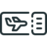 Outline illustration of a plane ticket
