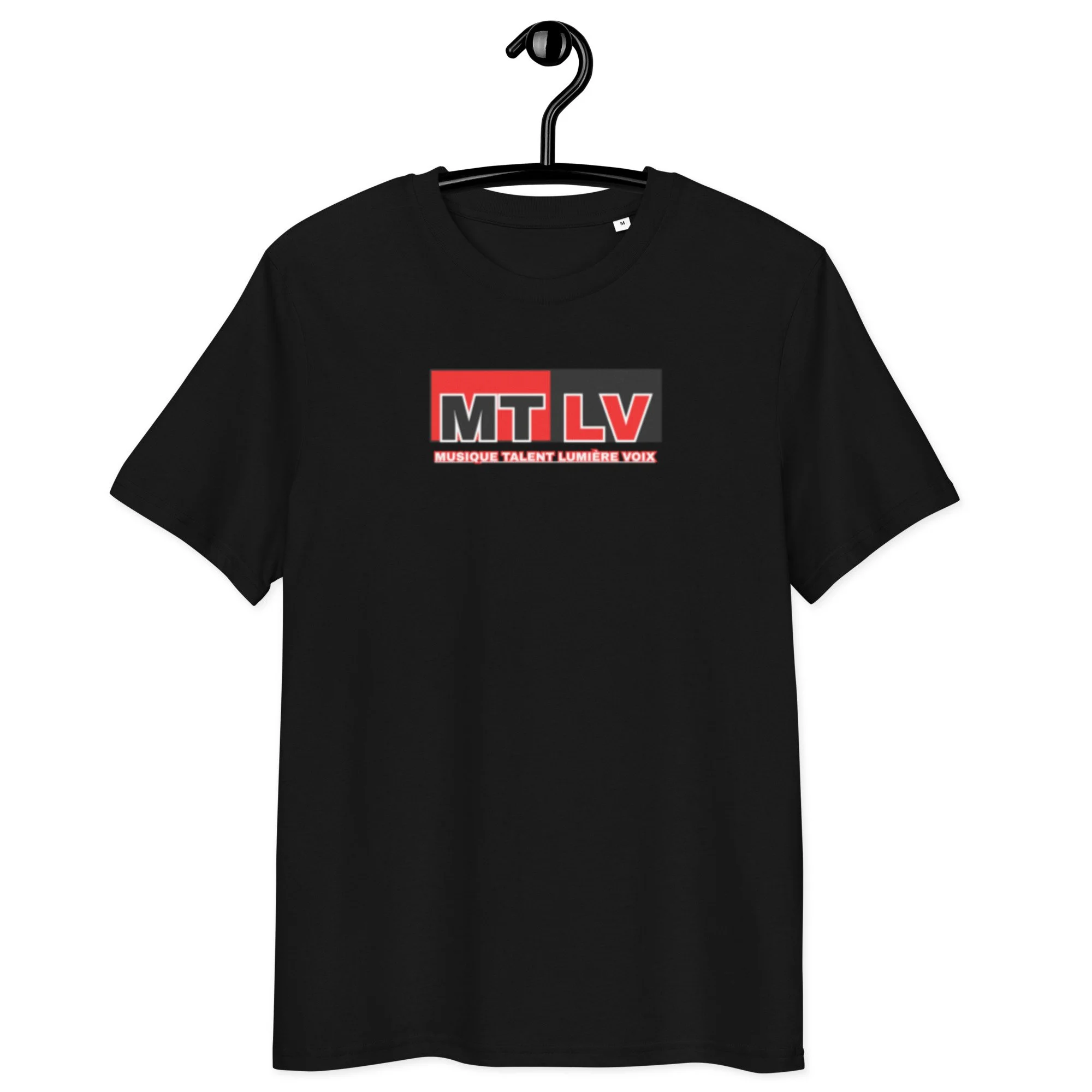 T-shirt MTLV – Inscription noire et rouge, Unisex organic cotton t-shirt