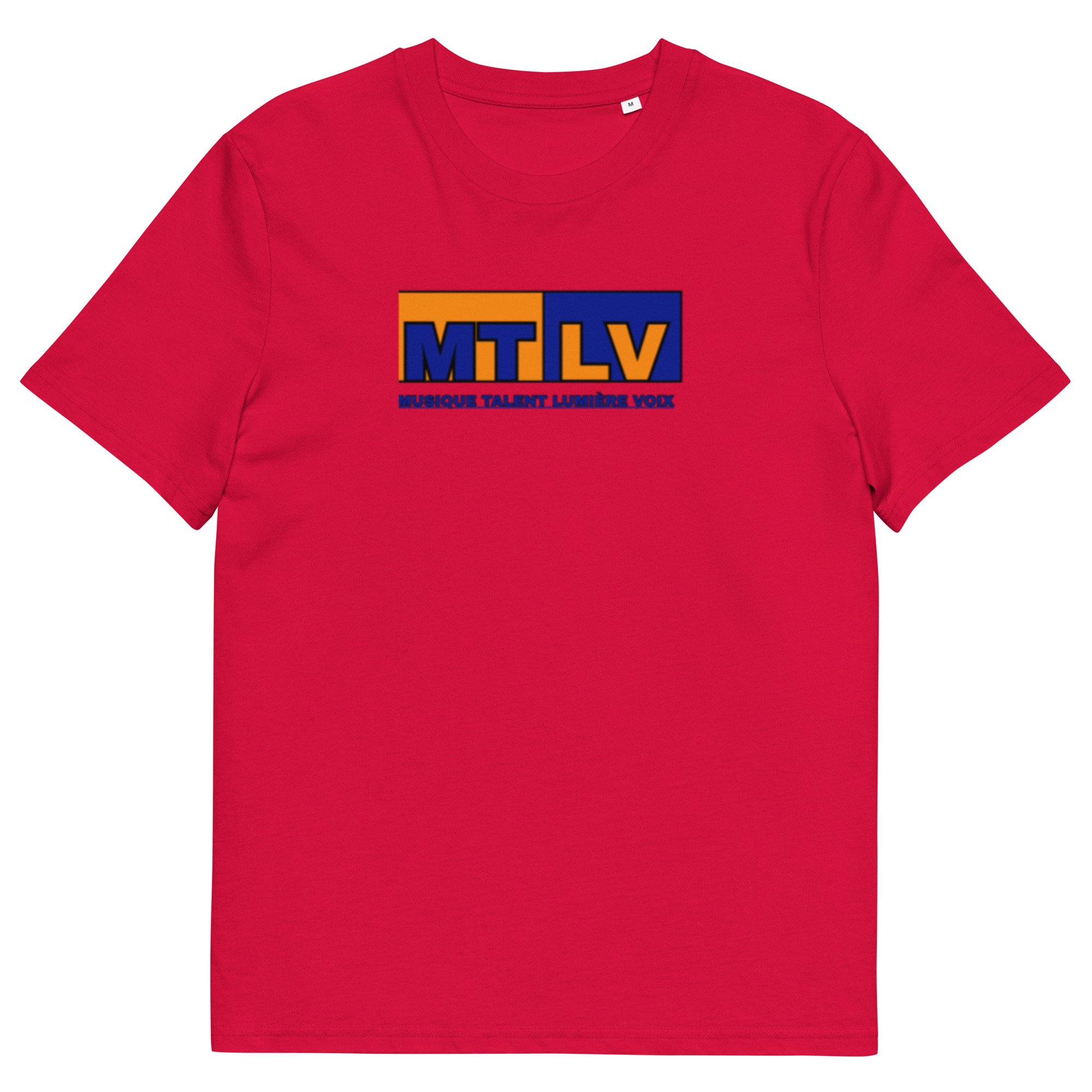 T-shirt Unisexe MTLV – Inscription jaune et bleue ,Unisex organic cotton t-shirt