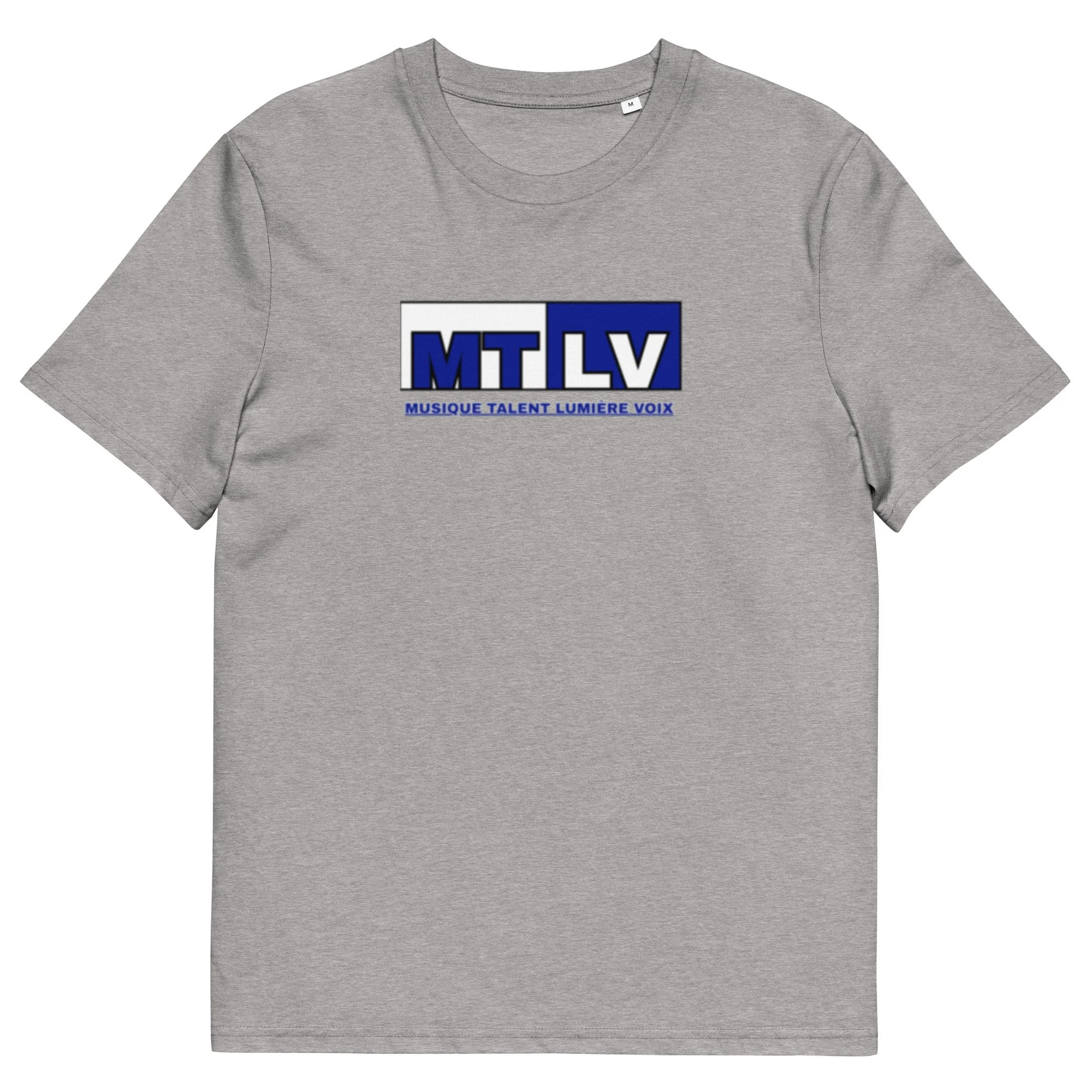 Unisexe T-shirt MTLV – Écriture bleue, Unisex organic cotton t-shirt