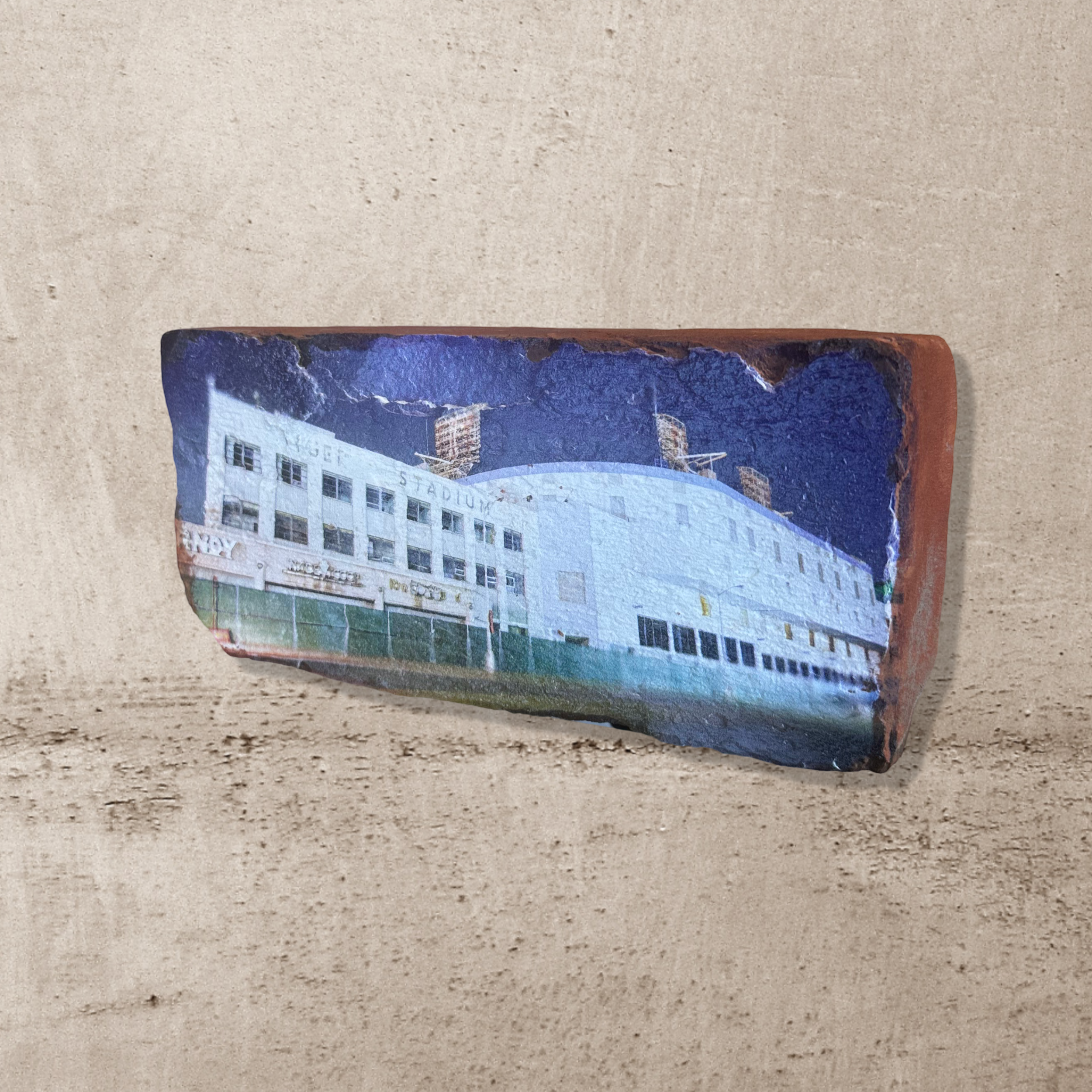 Old Tiger Stadium Night Brick