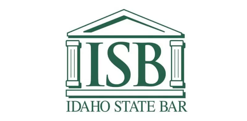 Logo for Idaho State Bar featuring a stylized building with columns and the text 'ISB' and 'Idaho State Bar'.