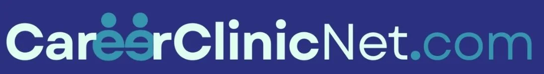 CareerClinicNet.com's logo against a blue background.