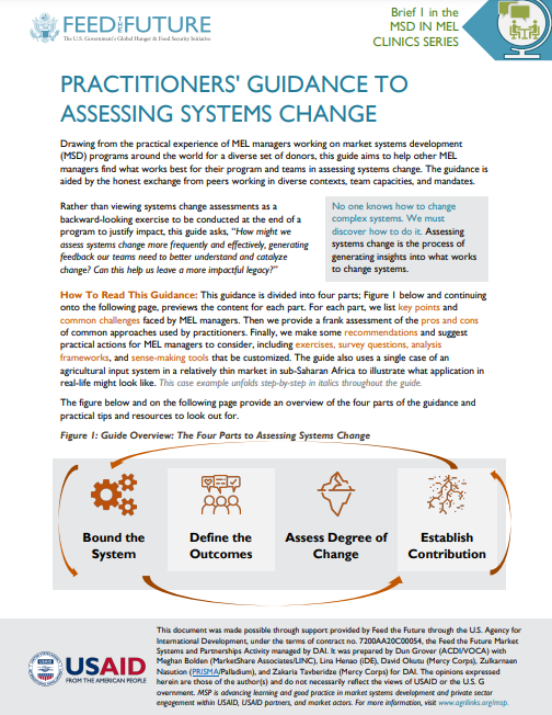 Practitioners’ Guidance to Assessing Systems Change