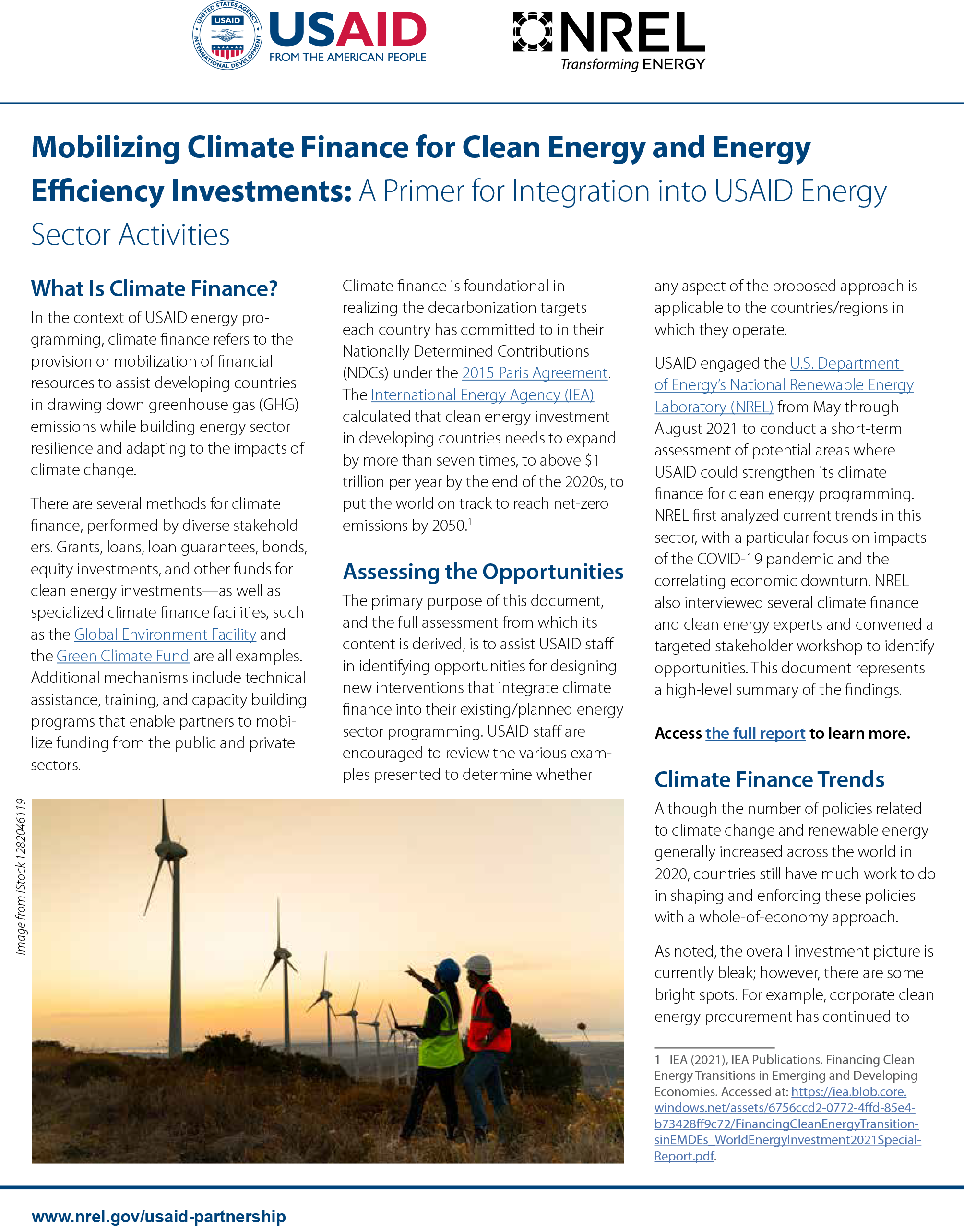 Mobilizing Climate Finance for Clean Energy and Energy Efficiency Investments