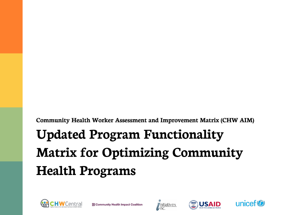 Community Input Matrix Updated Program Functionality Matrix for Optimizing Community Health ...