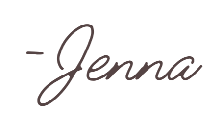 The word '- Jenna' written in cursive script.