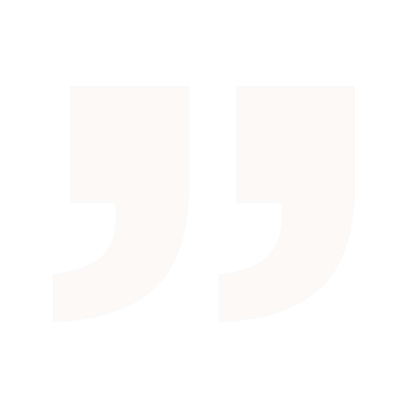 Large white quotation marks on a black background