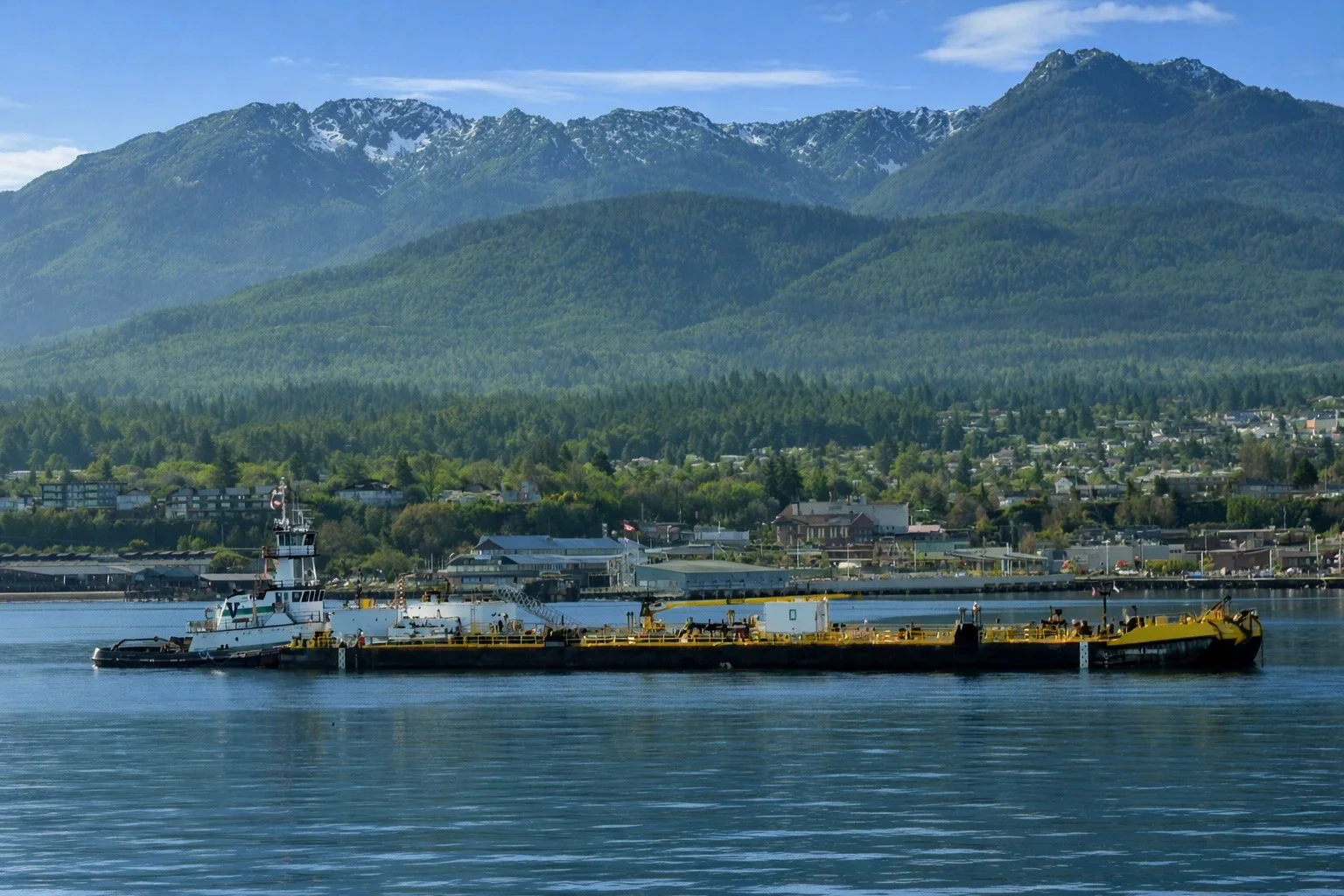 Vane Brothers' tug and barge near Port Angeles, WA. [Photo by Mitch Byers]
#TheVaneBrothersCompany #Tugboat #Barge #PortAngeles