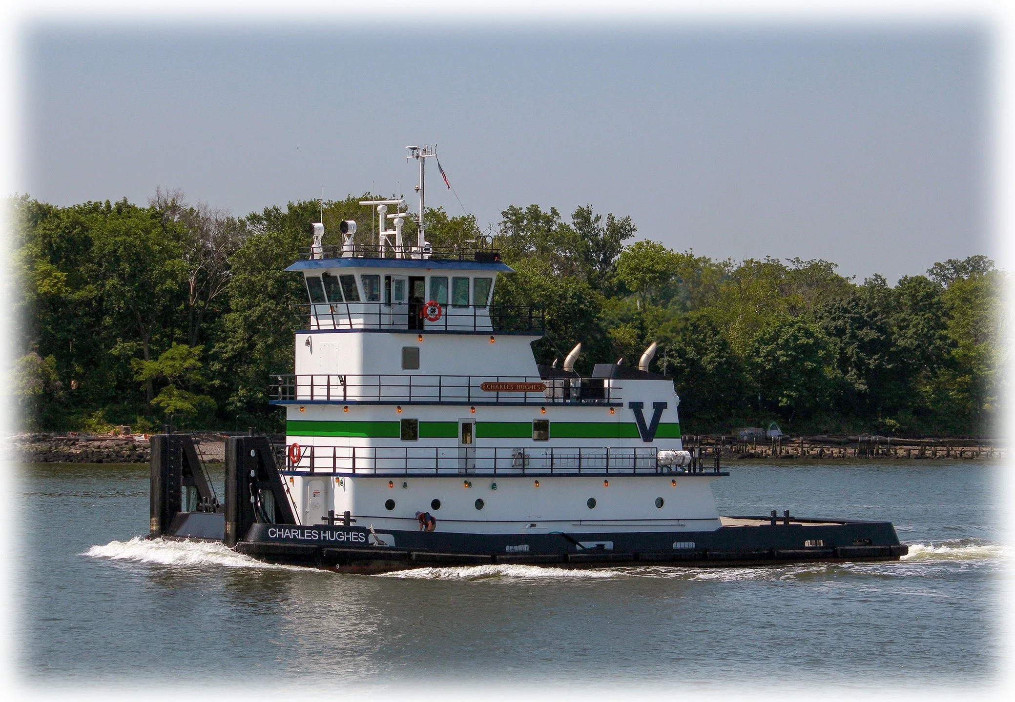 When delivered in 2022, the 3,000-hp CHARLES HUGHES push boat became the 20th Maryland-built towing vessel to join Vane Brothers' fleet. Three similarly designed vessels, the SALISBURY, ANNAPOLIS and ROCK HALL, had each been delivered by Chesapeake S