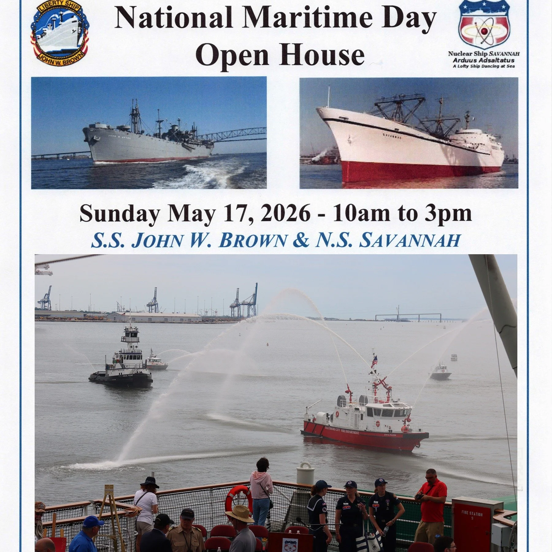 Prior to National Maritime Day on May 22, an annual event in Baltimore included tours of historic ships and a ceremony onboard the N/S Savannah. Vane Brothers was proud to have a tug among the participating vessels. #NationalMaritimeDay #JohnWBrown #