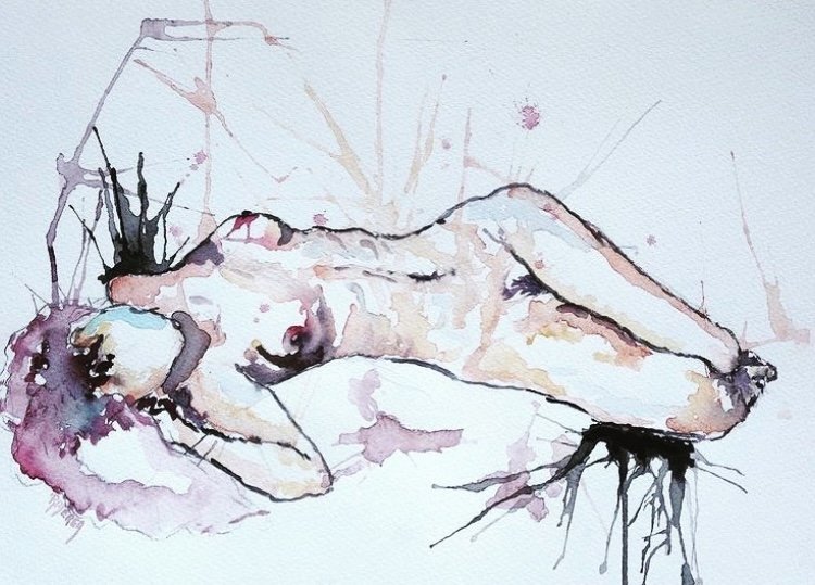 Giving In - Original watercolour - SOLD