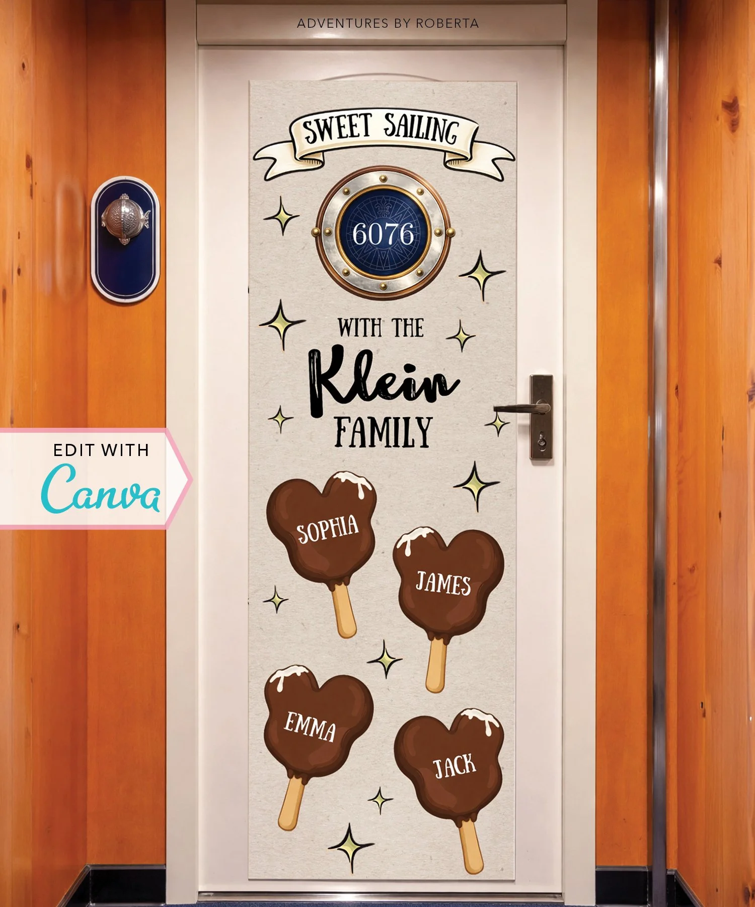 Cruise Door Banner Template - Ice Cream Bar
