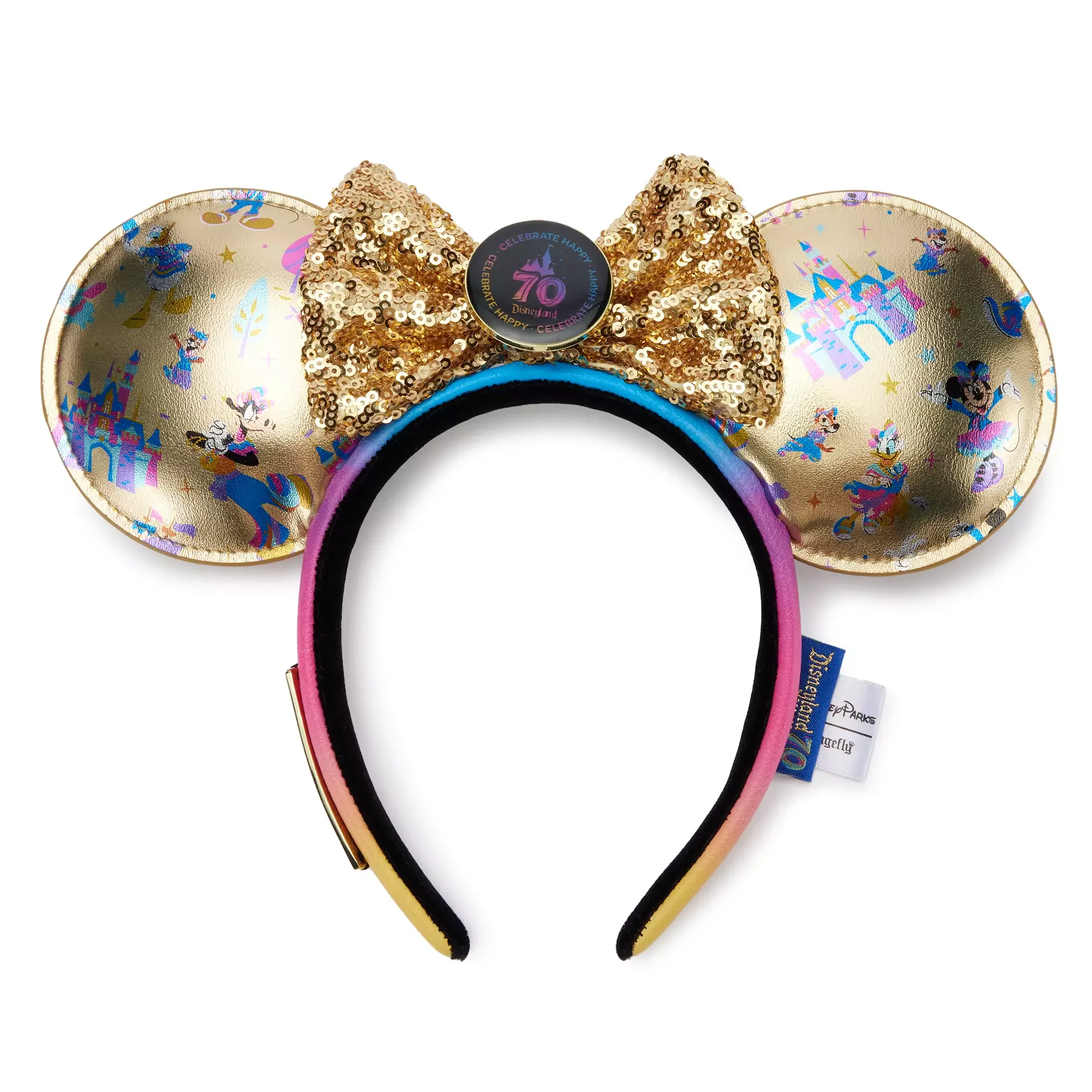Mickey Mouse and Friends Loungefly Ear Headband for Adults – Disneyland 70th Anniversary