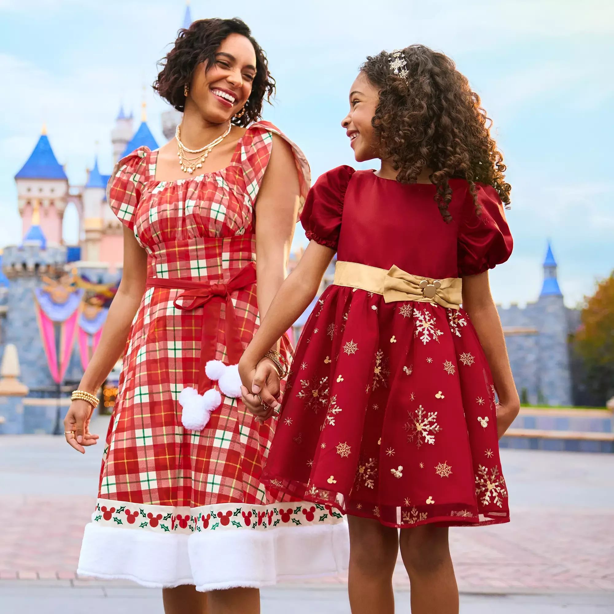 Mickey Mouse Icon Holiday Plaid Dress for Women