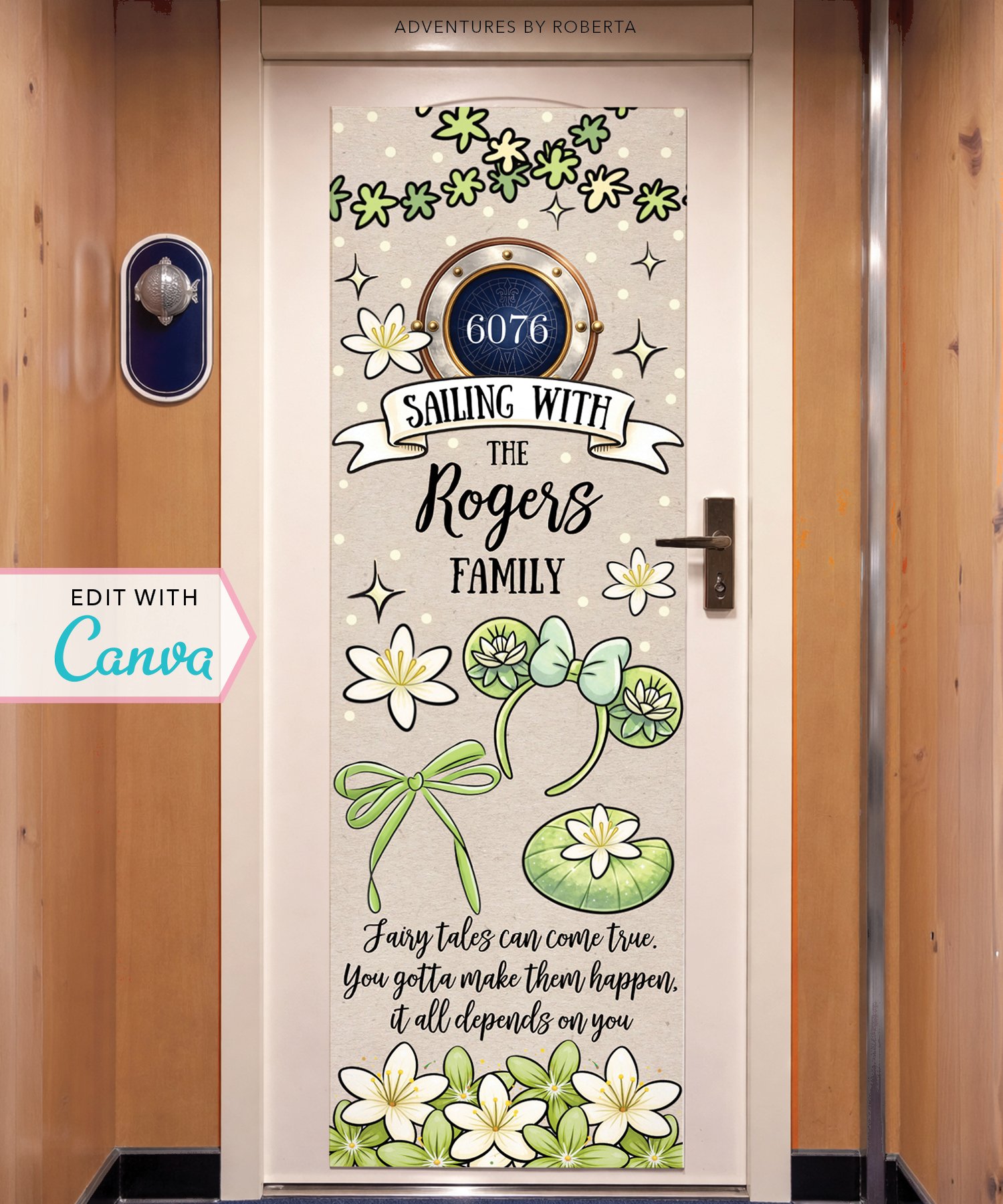 Cruise Door Banner Template - Princess Frog Bayou