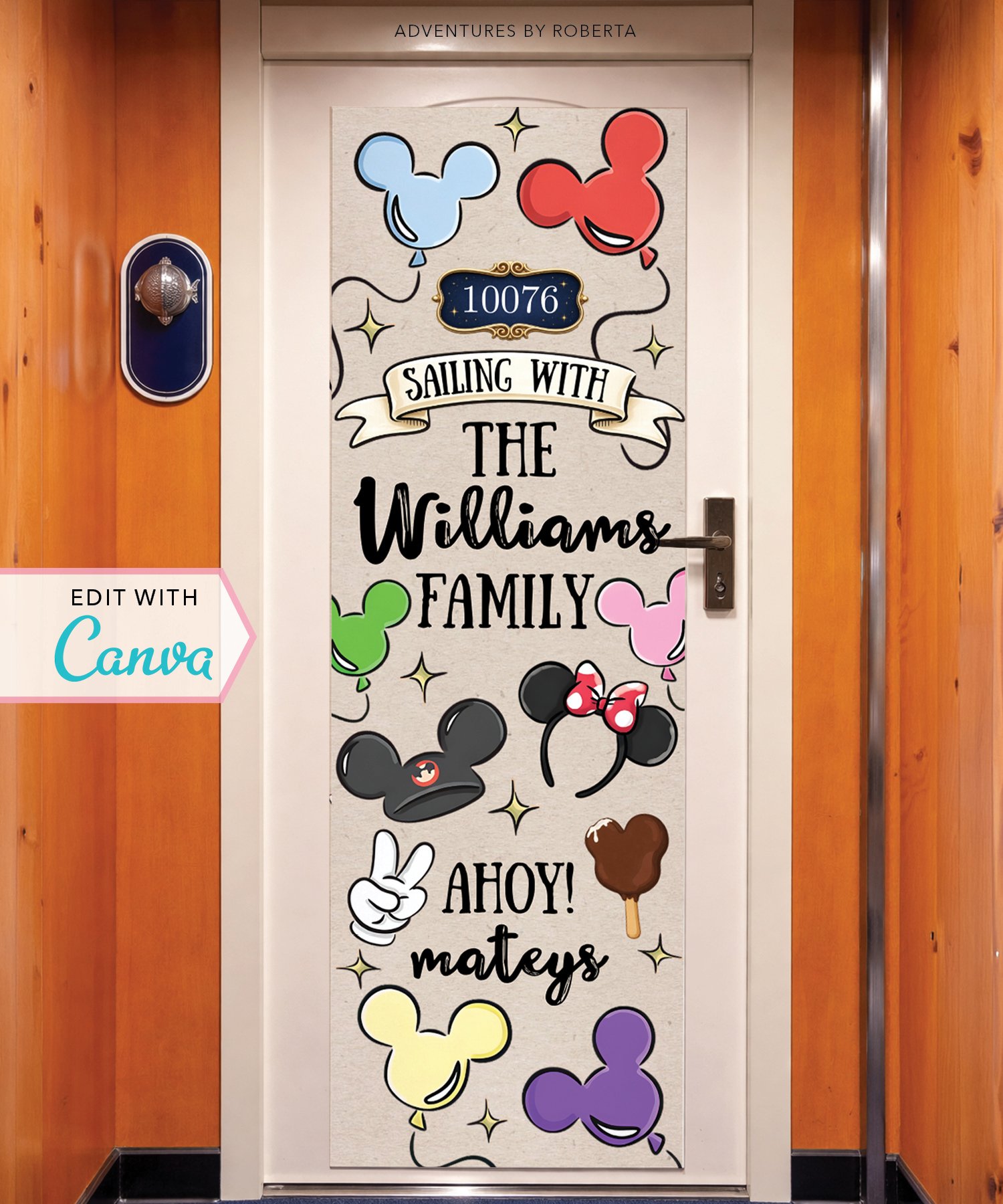 DCL Door Banner Template - Ears