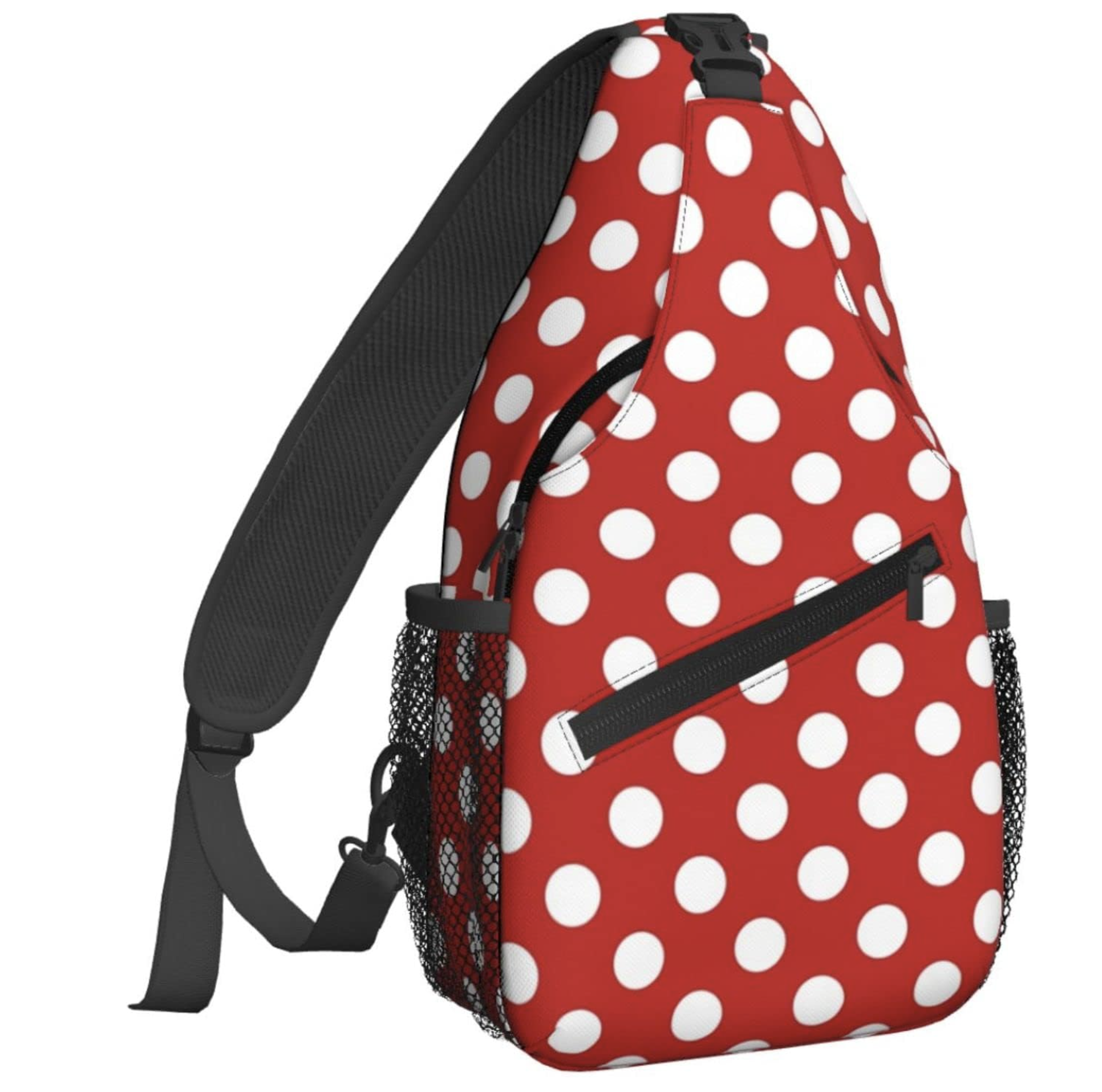Red White Polka Dot Sling Backpack