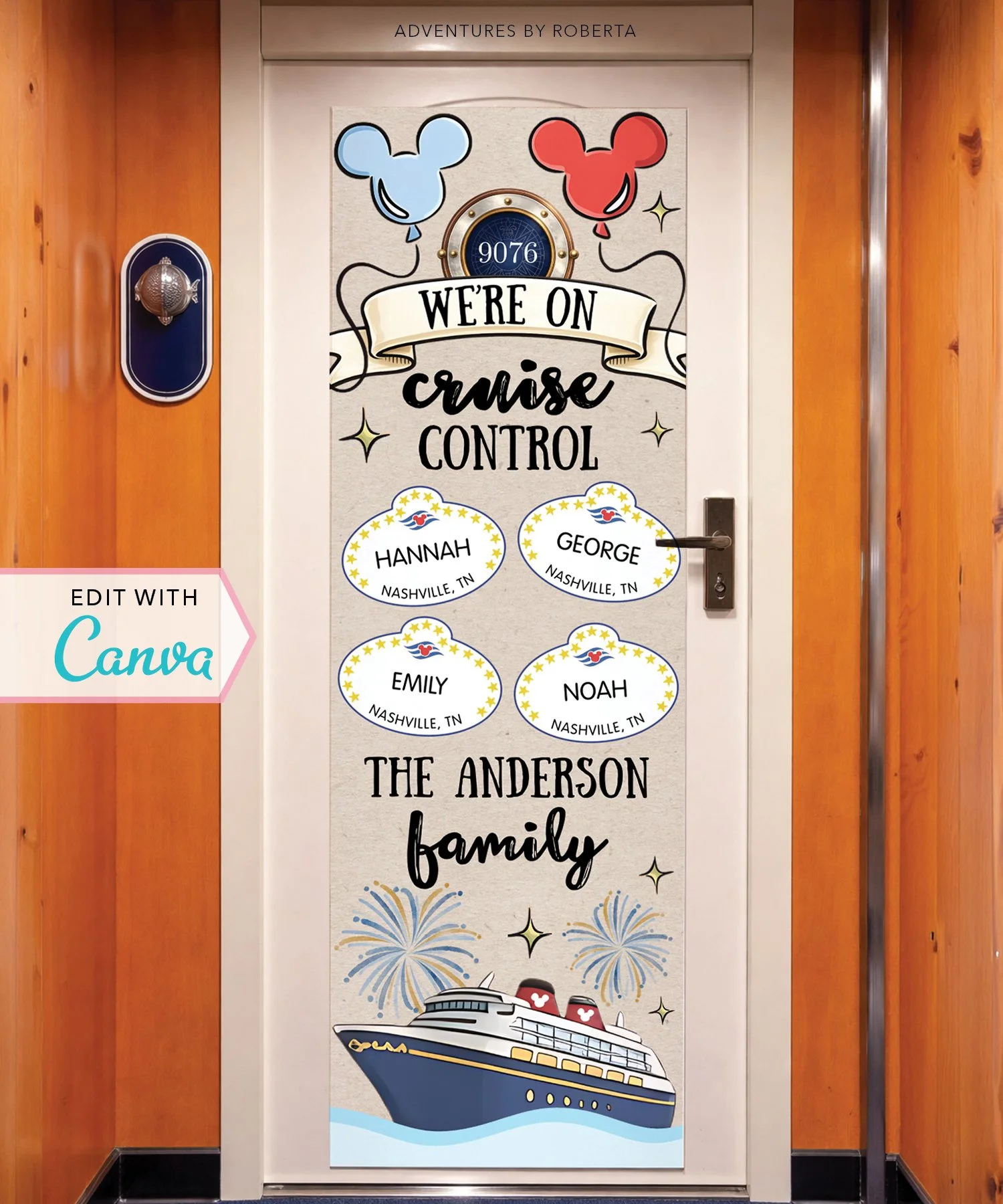 Name Tag Cruise Door Banner Template - Cruise Control