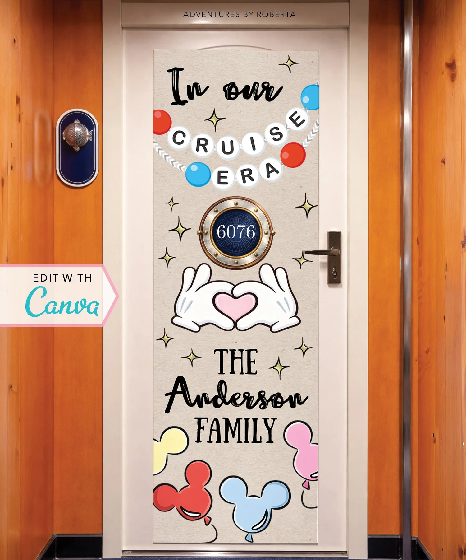 DCL Cruise Door Banner Template - In Our Cruise Era