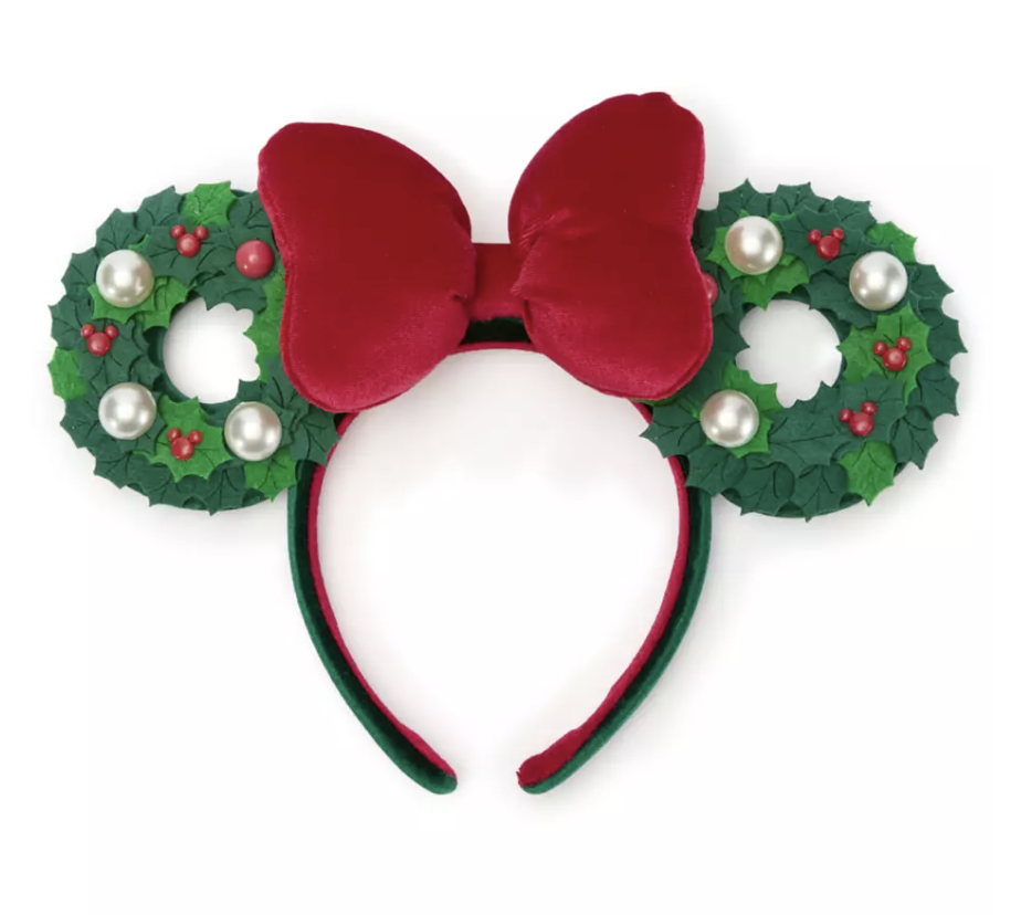 Minnie Mouse Holiday Wreath Ear Headband for Adults