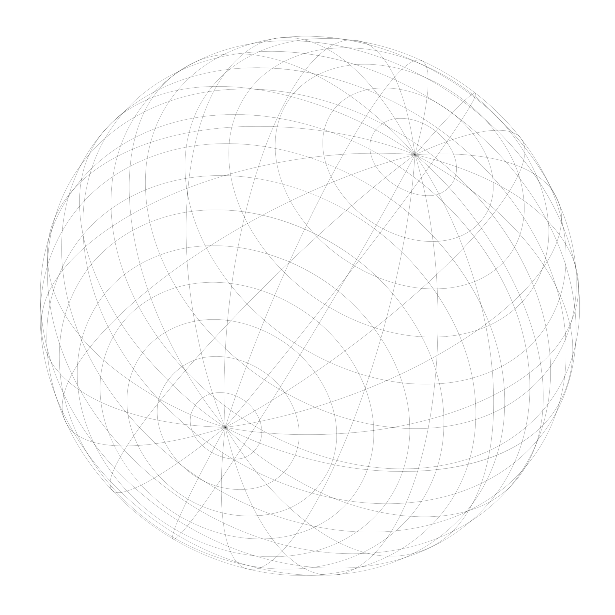 Wireframe 3D globe with latitude and longitude lines on a black background.