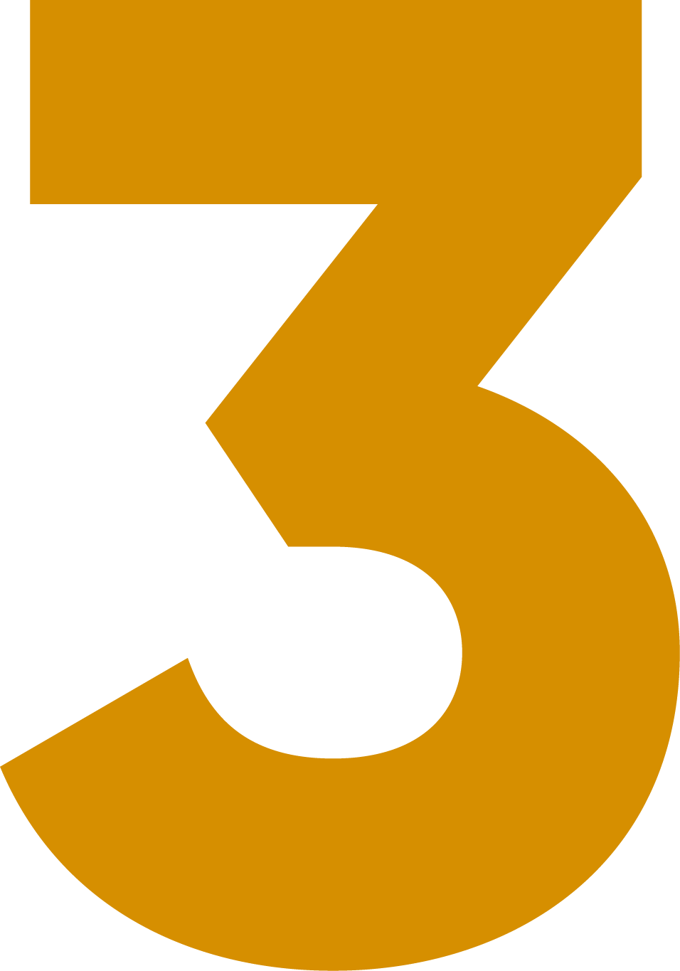 Gold number 3 on a black background.