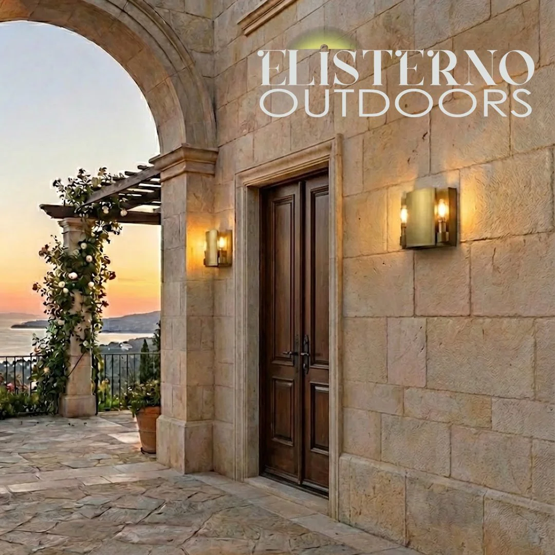 Elisterno Outdoor Dellintero solid brass wall sconce UL approved for wet locations with fully dimmable and replaceable LEDs.jpg