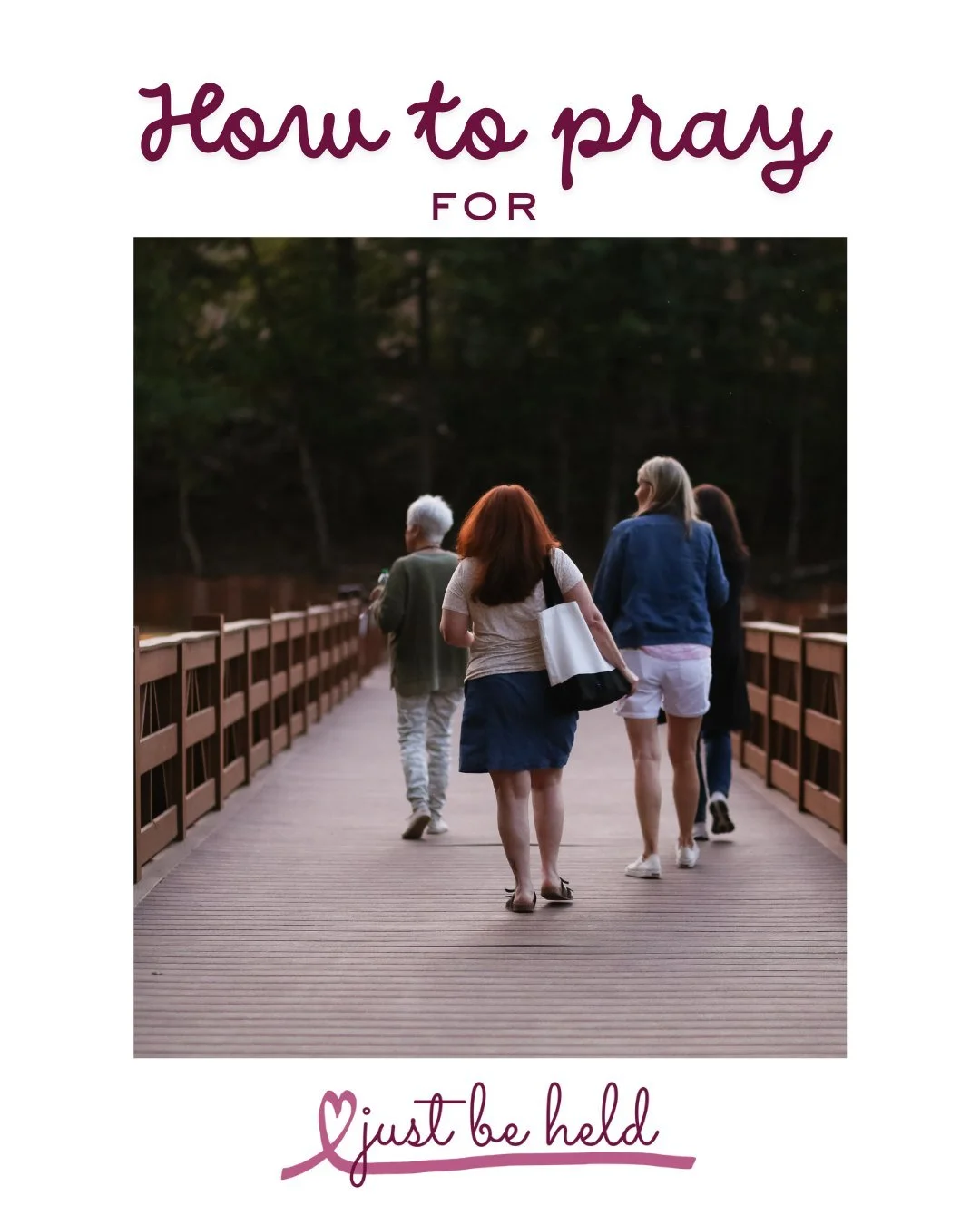 This morning is the last session of our Just Be Held retreat, and soon everyone will be heading home. Would you pray for their hearts as they return to reality? We recognize that while their hearts may be full and their perspectives changed, they may