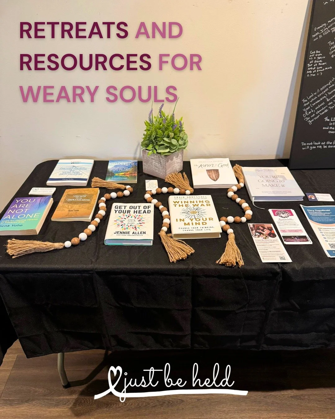 We bring some of our recommended resources to every retreat, but you don't have to be on retreat to check them out! Head to justbeheldministries.org/resources to find books, support groups, and more. 

#justbeheld #justbeheldministries #women #womens