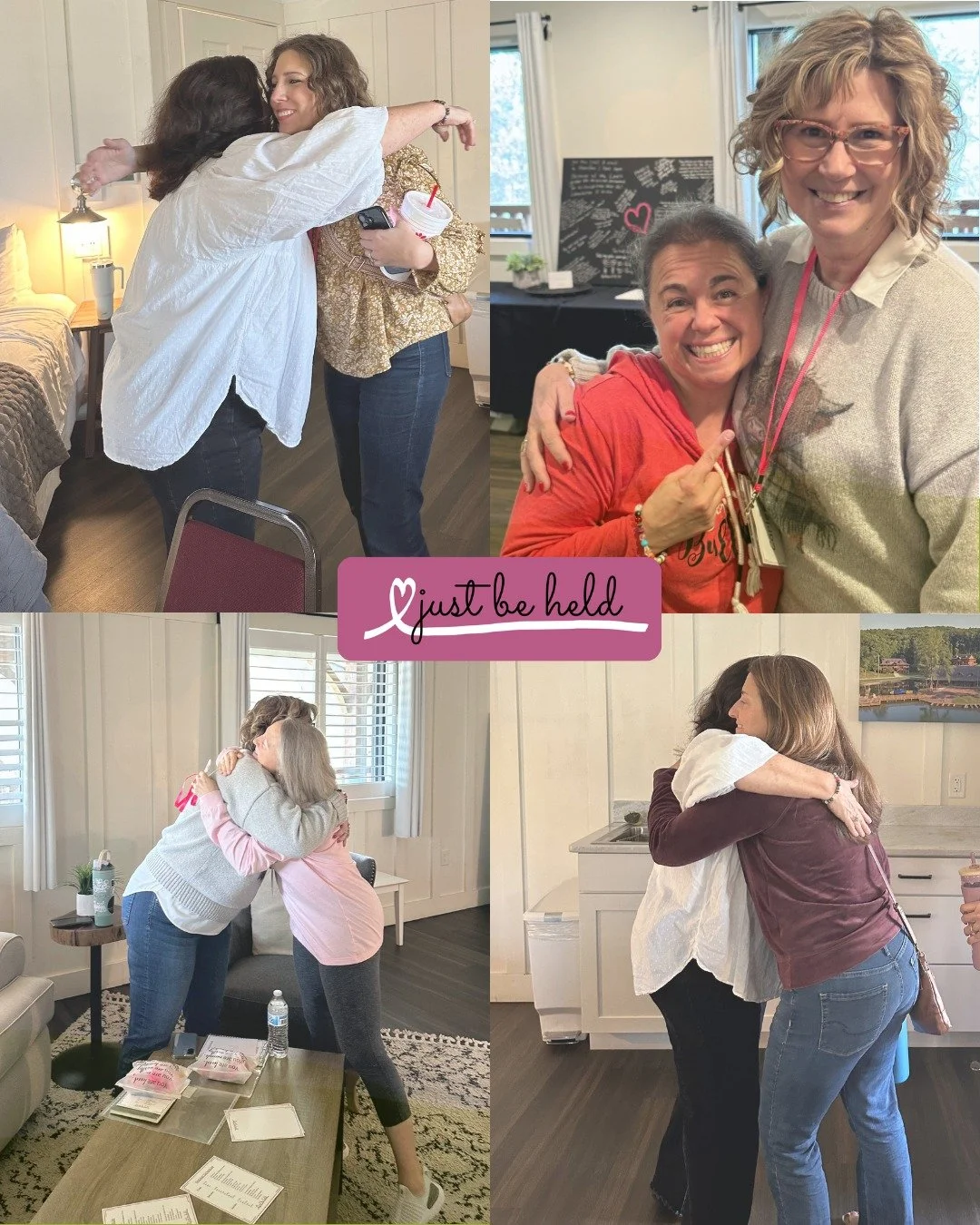 Hugs all around!

#justbeheld #justbeheldministries #women #womensupportingwomen #mothers #healing #retreat #womensretreat  #encouragement #connection #hugs