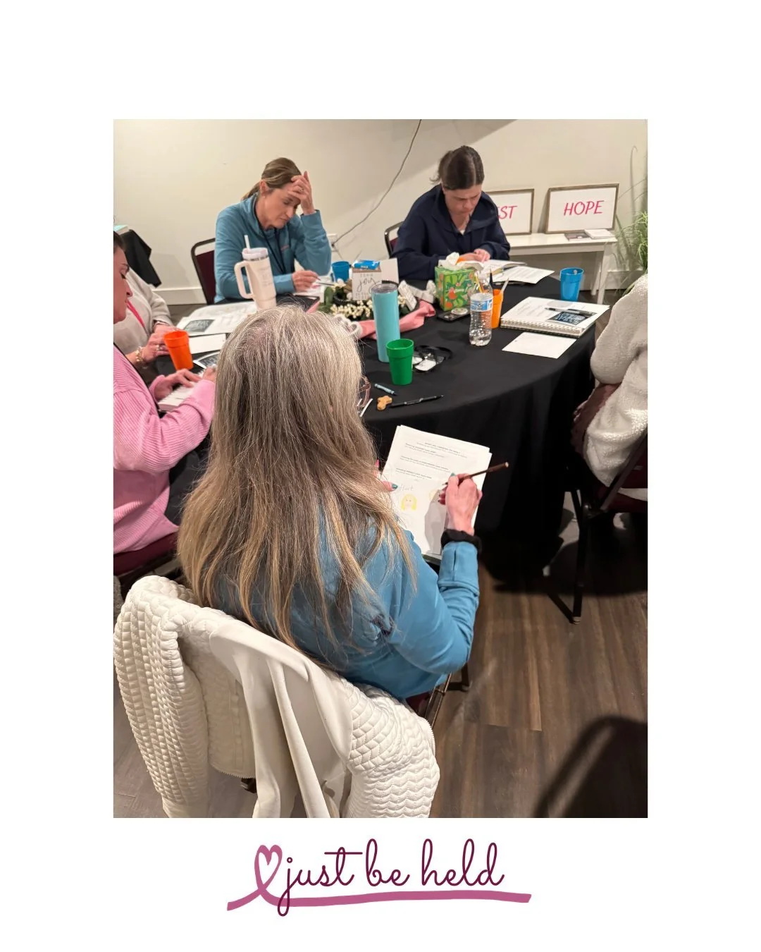 We take time for so many things at retreat, including processing the truths shared by the retreat speakers.

 #justbeheldministries #womensretreat #women #faith #mothers