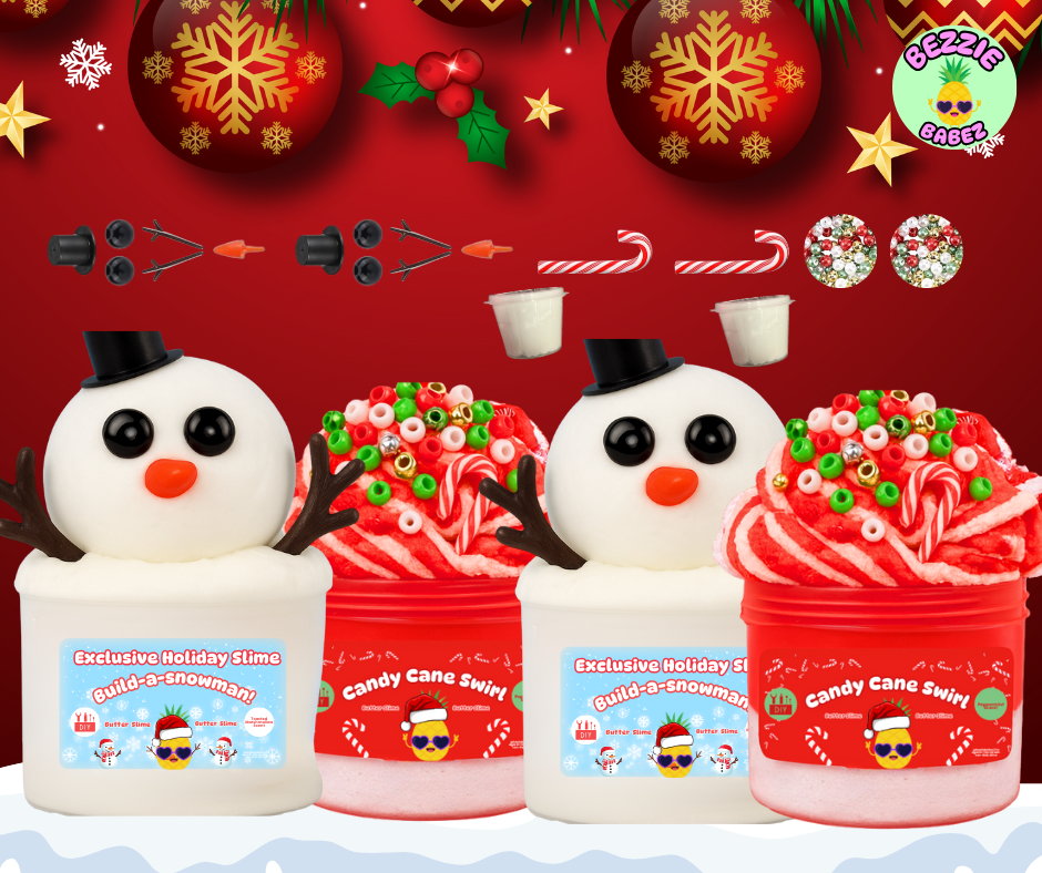 The Festive Family Collection - Candy Swirl & Build a Snowman Slime  - DIY!