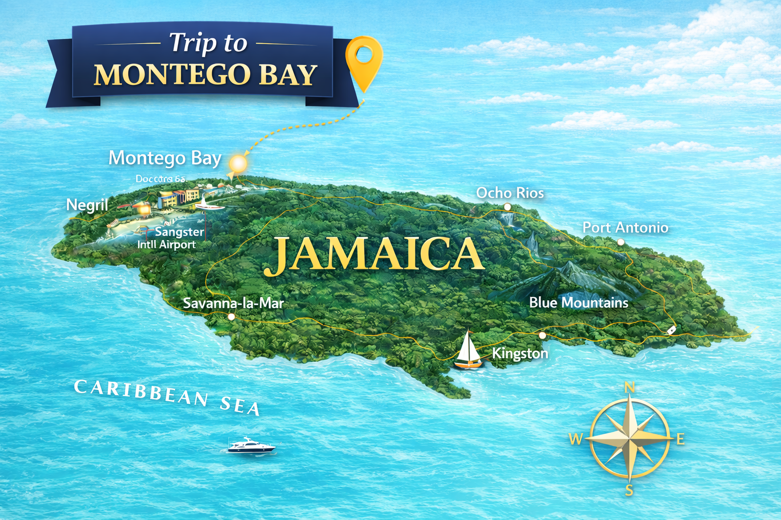 Montego Bay Adventure: Waterfalls, Local Flavors, and Caribbean Vibes
