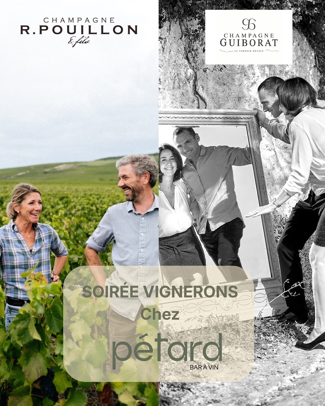 SOIR&Eacute;E VIGNERONS 19/11

P&eacute;tard Bonsoir, 

Grandes id&eacute;es, grande soir&eacute;e vignerons en approche ! 

C&rsquo;est l&rsquo;heure de la premi&egrave;re soir&eacute;e Champagne chez P&eacute;tard, et promis on ne s&rsquo;est pas m