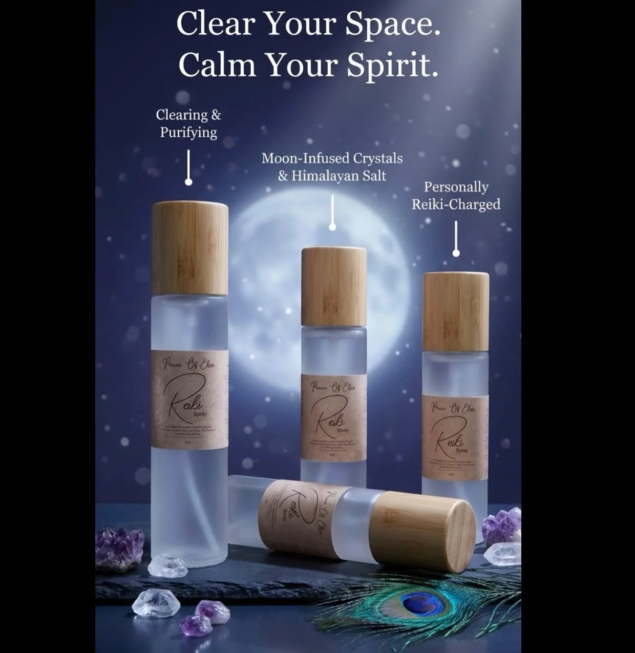 Reiki Spray is back! 💫✨

 I formulated Reiki spray initially to use as a clearing spray for my Reiki clients sessions. As the bottle became emptier, the idea came to me to mass produce this wonderful product I created &mdash; using essential oils, c