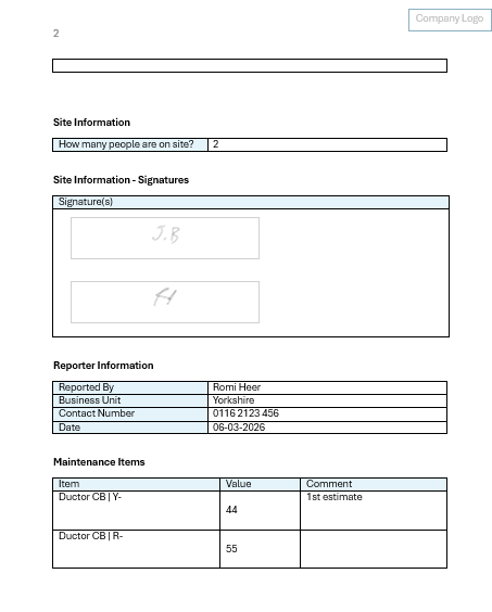 Maintenance and Fault Report - Generated Word Document - Page 2