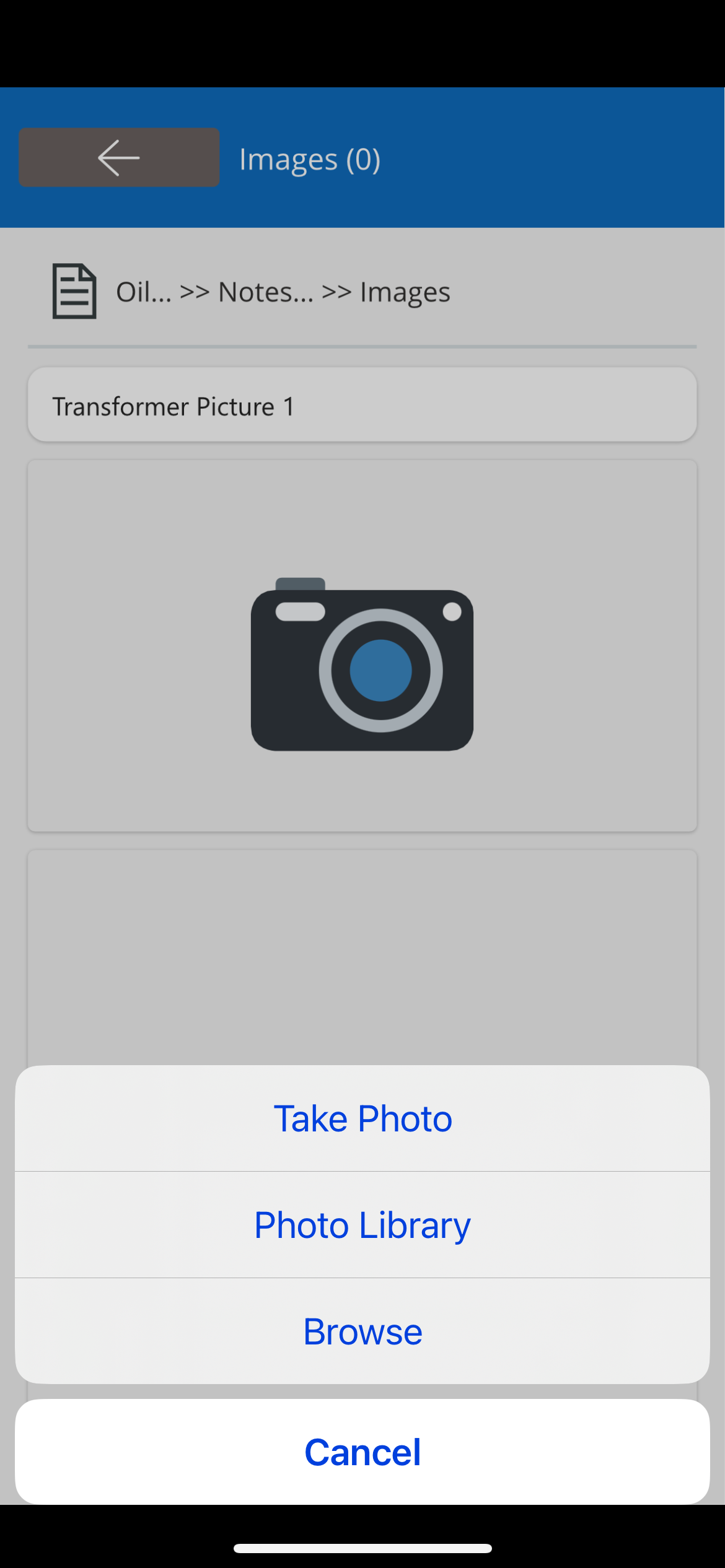 Add Images Screen