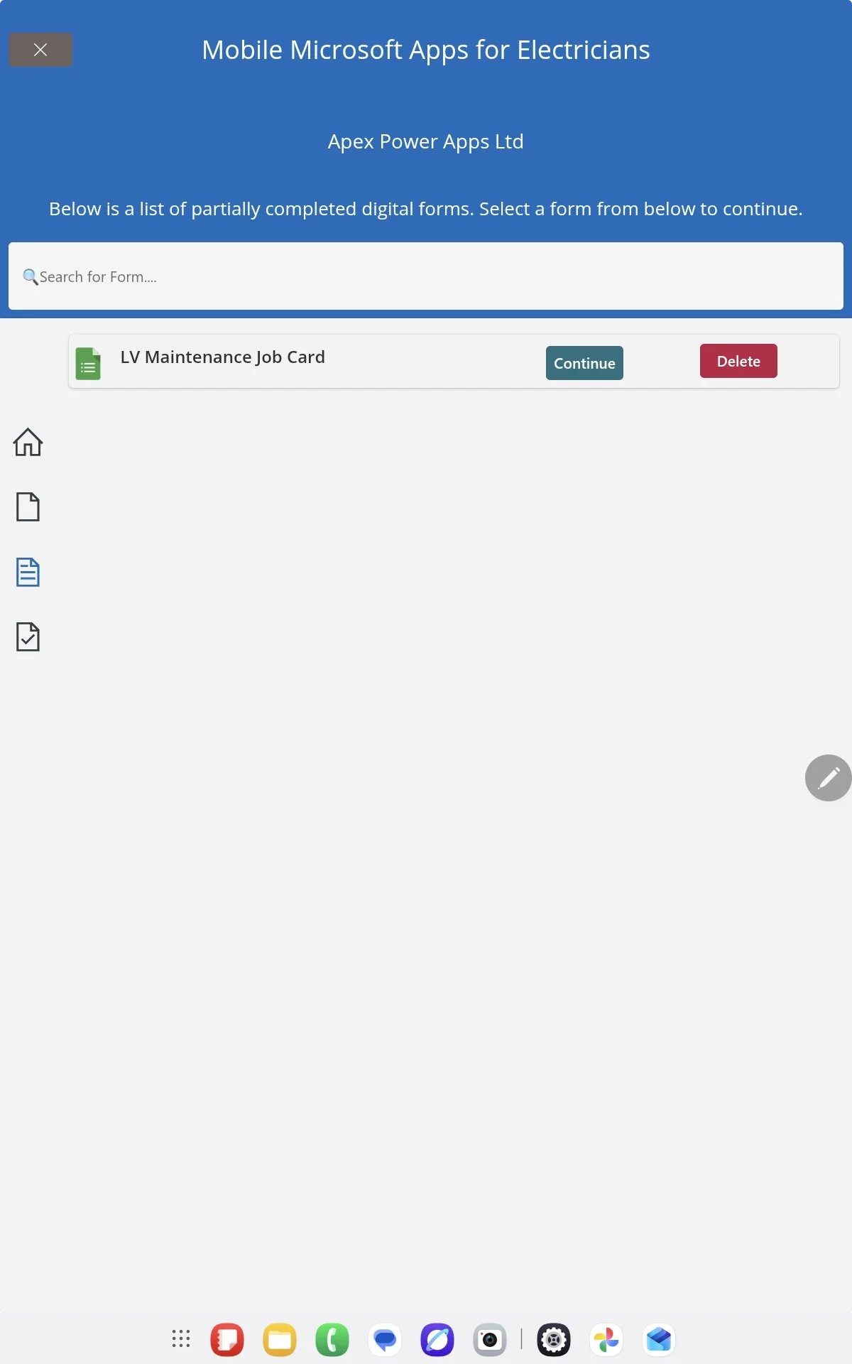 The job apps home page, incomplete job sub section. 

Jobs that were saved or unable to be submitted due to not having an internet connection will appear here. 
