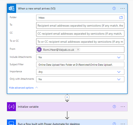 Power Automate Email Forwarding - Screenshot 2