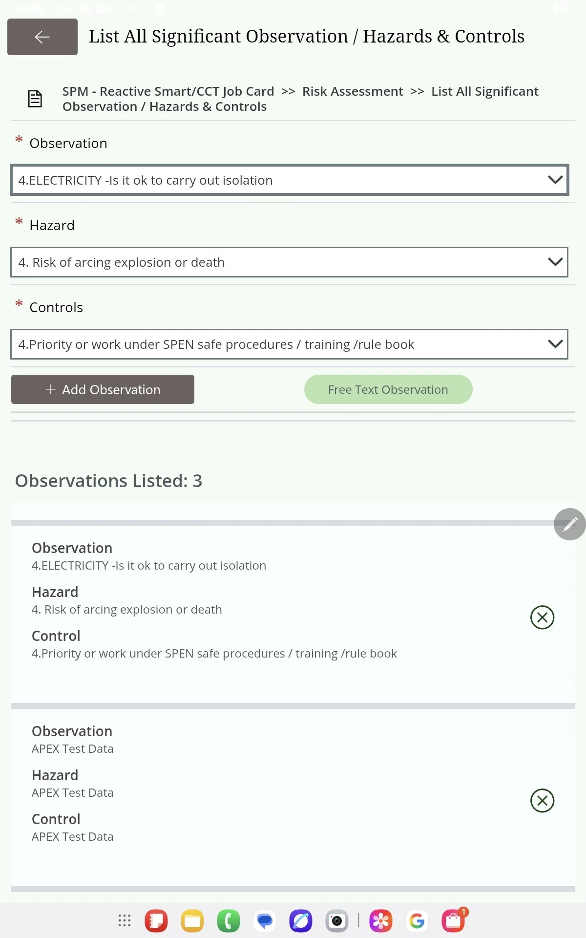 Power App - Risk Assessment   Observations List Screen