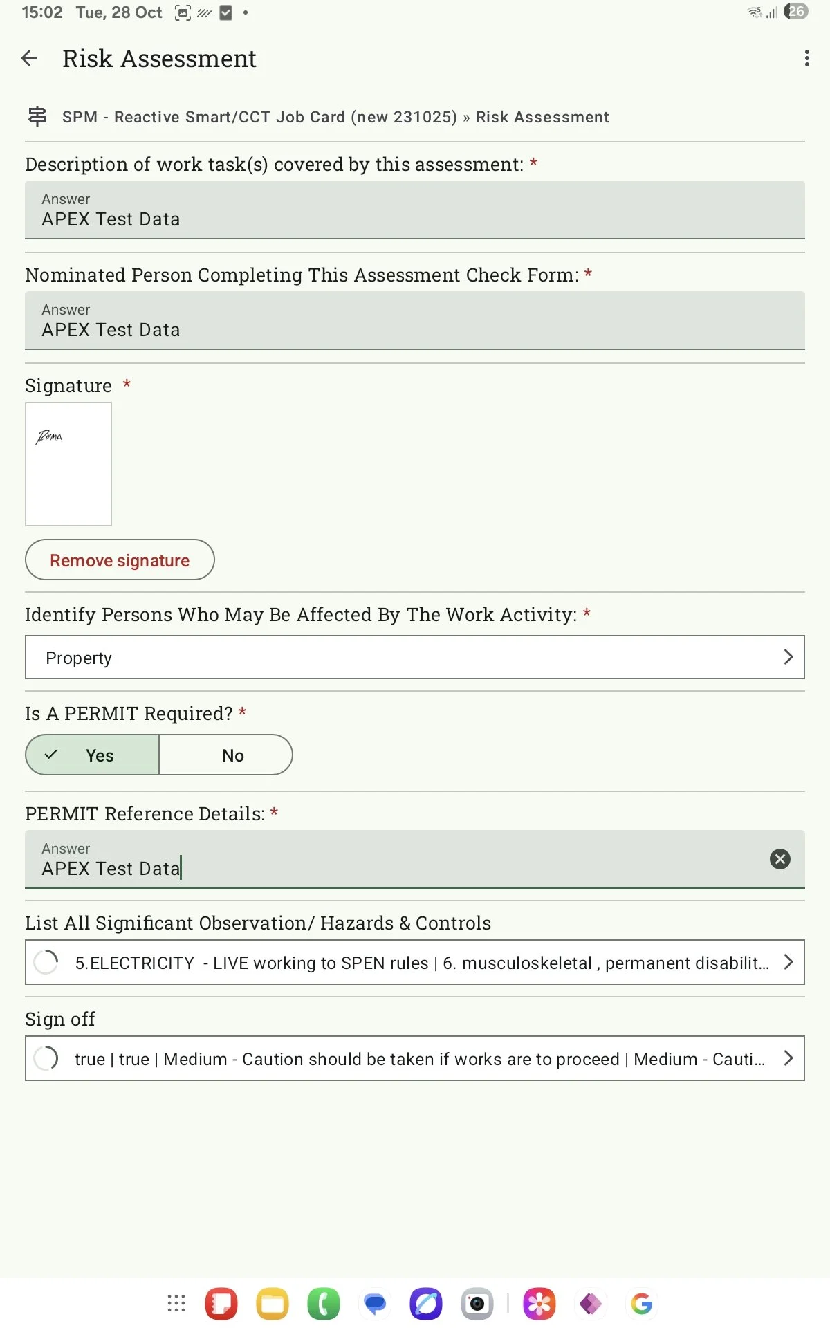 Device Magic - Risk Assessment Screen