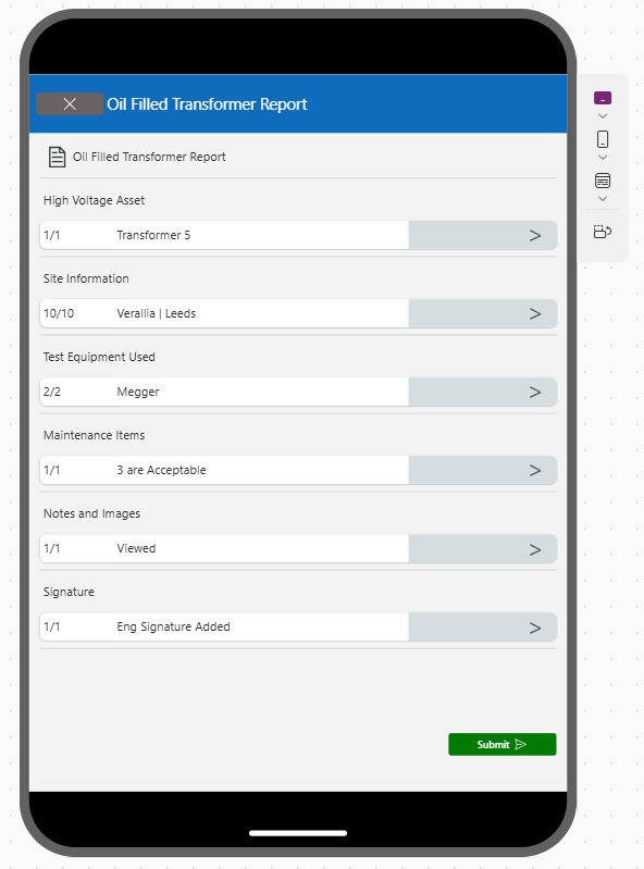The mobile job app can be viewed on a tablet. 