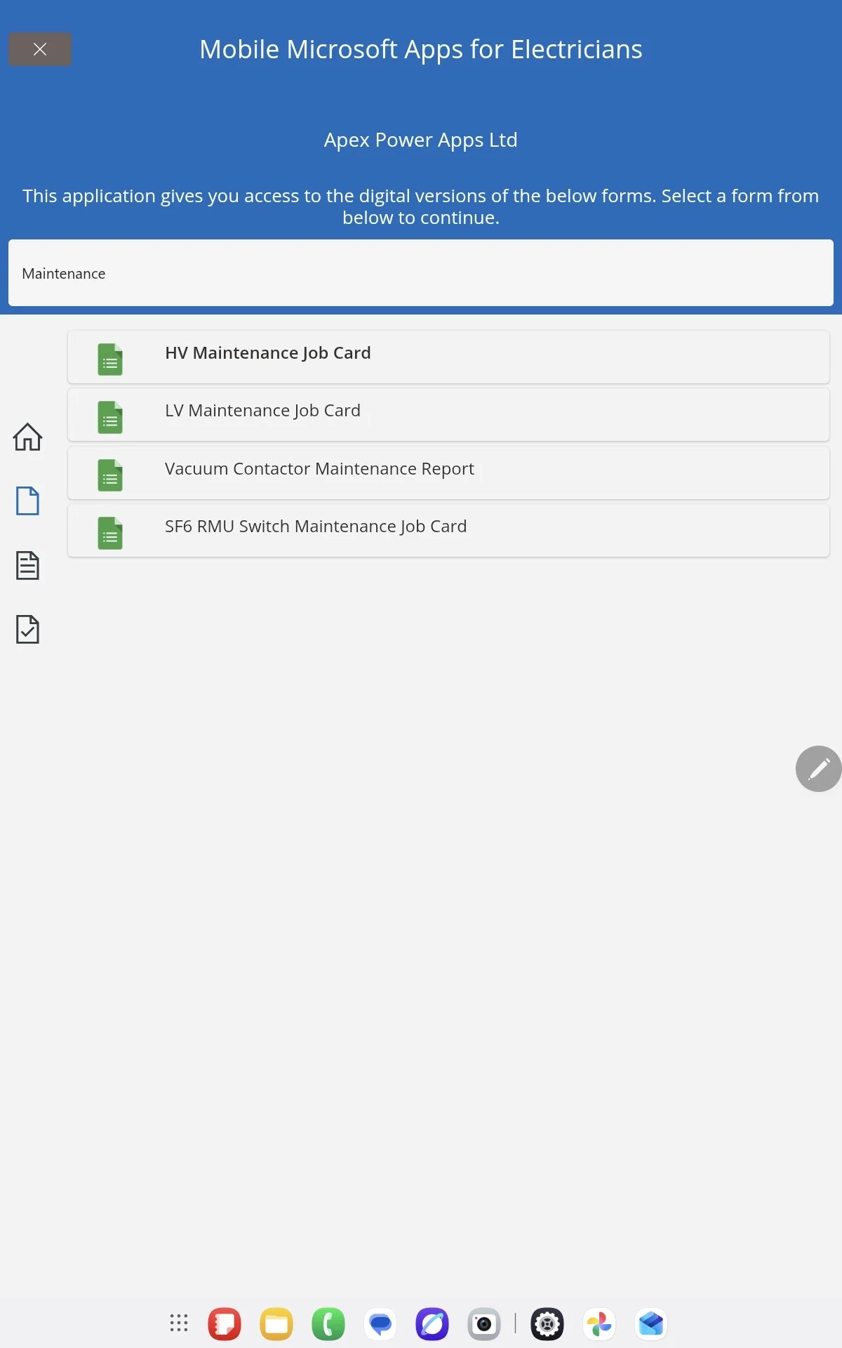 The job apps home page, new job sub section.

Multiple forms can be selected from a single application.
