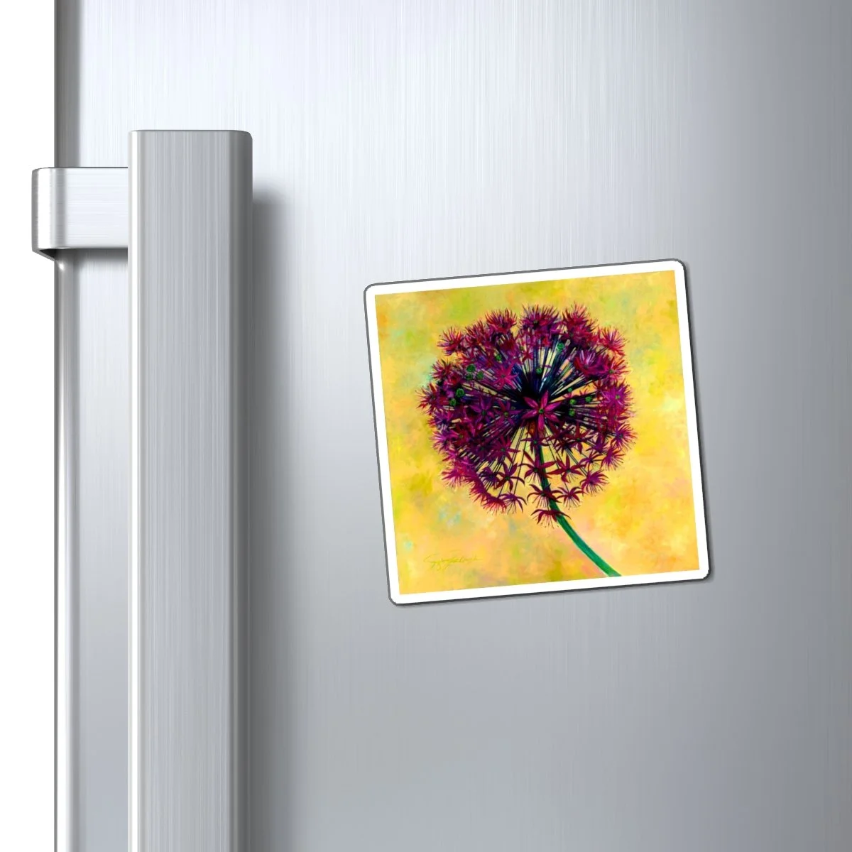 Allium Bloom Square Magnet