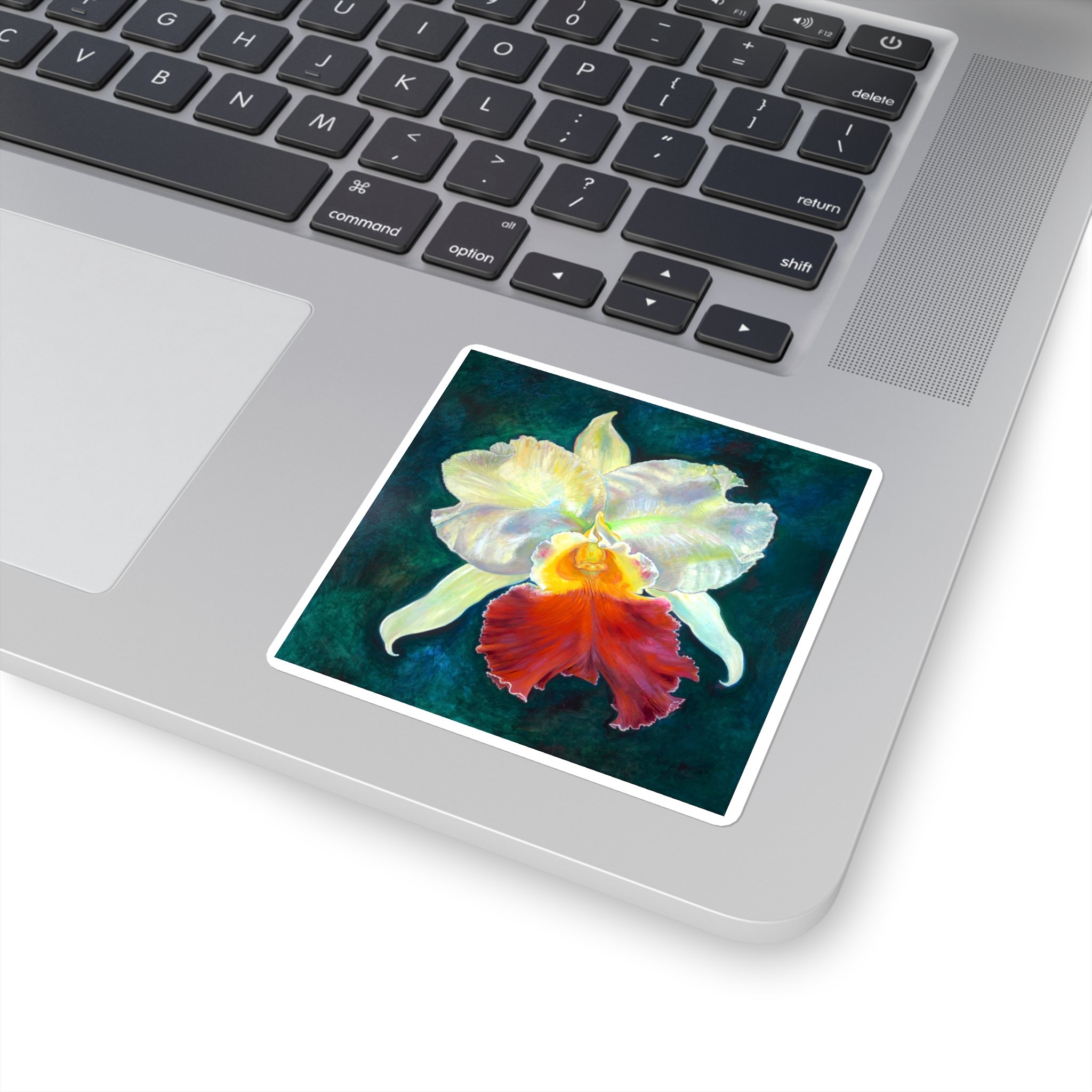 Orchid Square Laptop Sticker