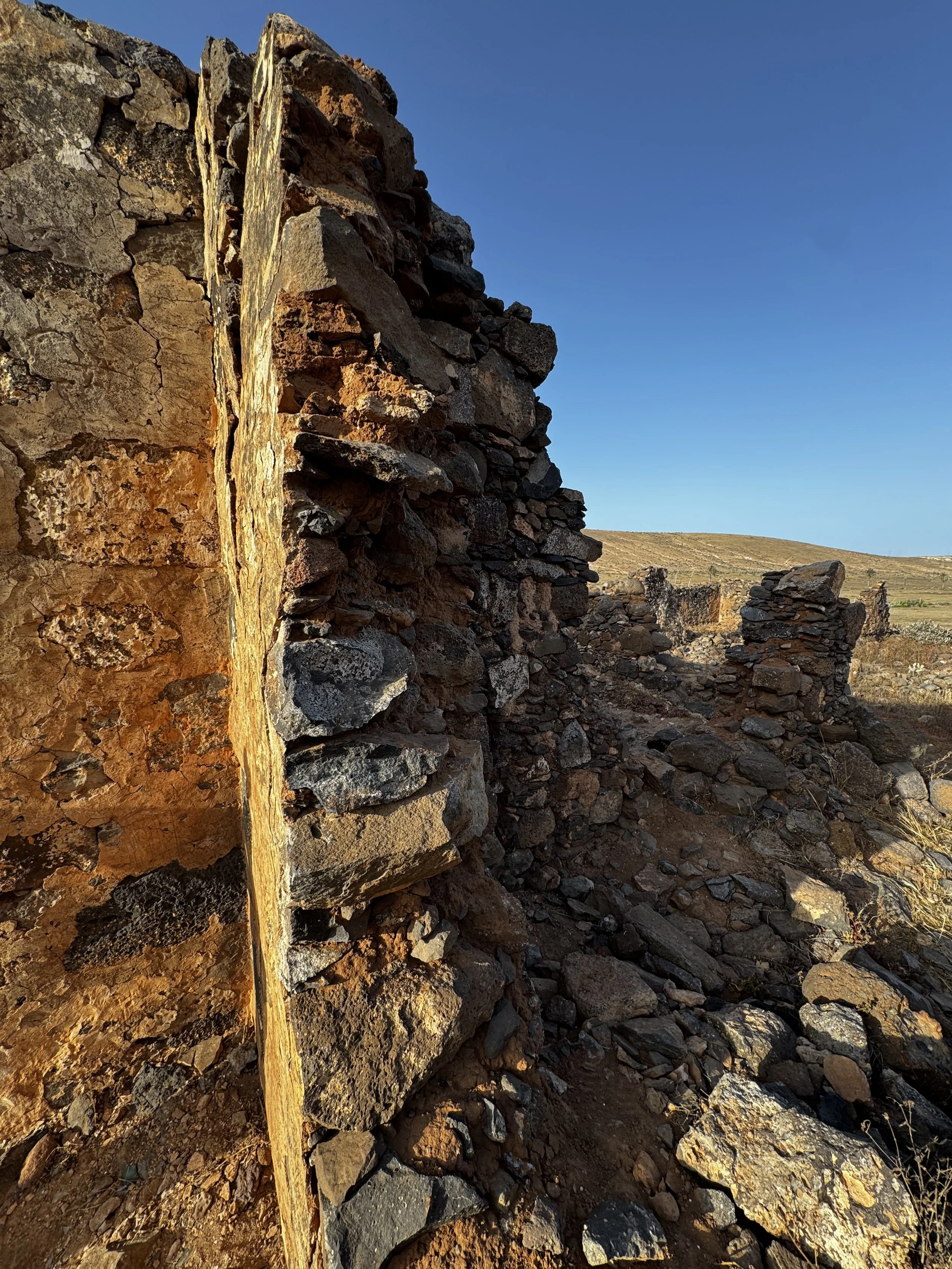 The remains of a traditional Lanzarote house slowly reclaimed by time.