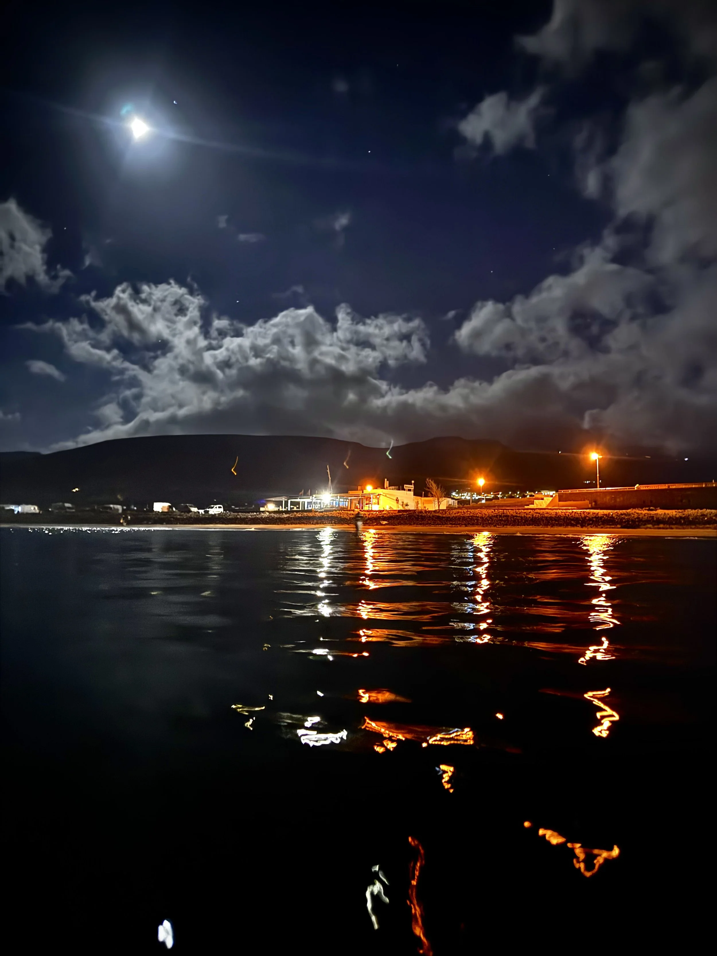 Moonlight, ocean and the shortest night of the year.